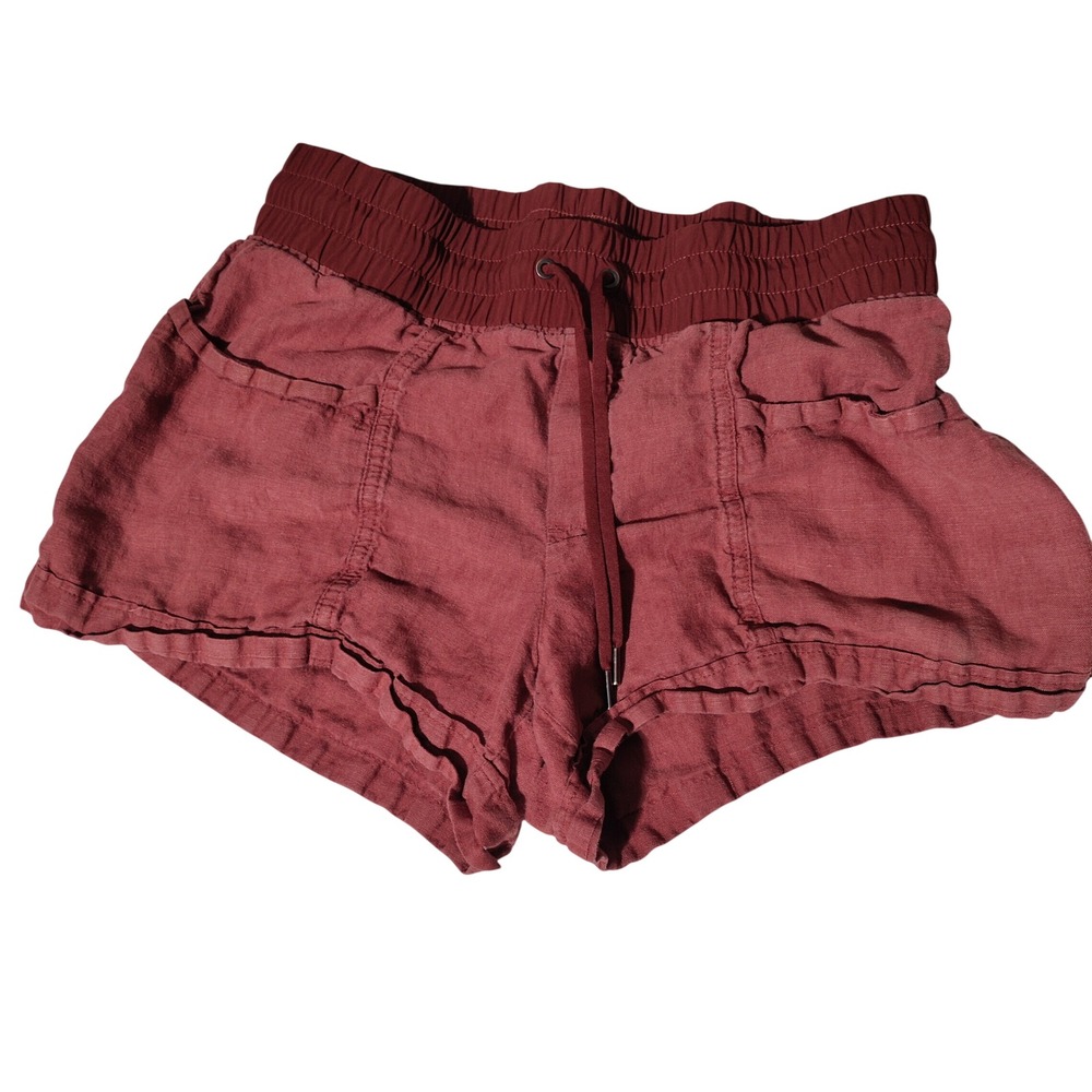 Athleta Cabo Linen Short Drawstring Utility Pockets Size 12